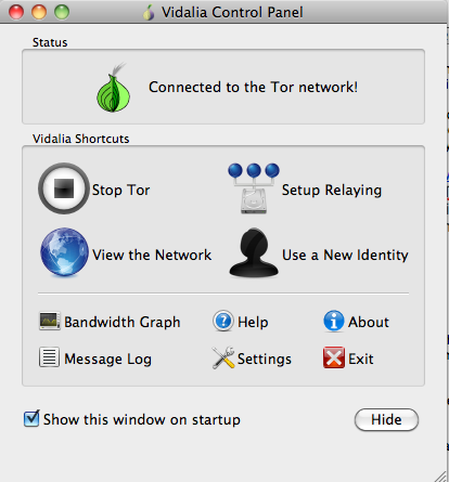 Connected to the Tor network!