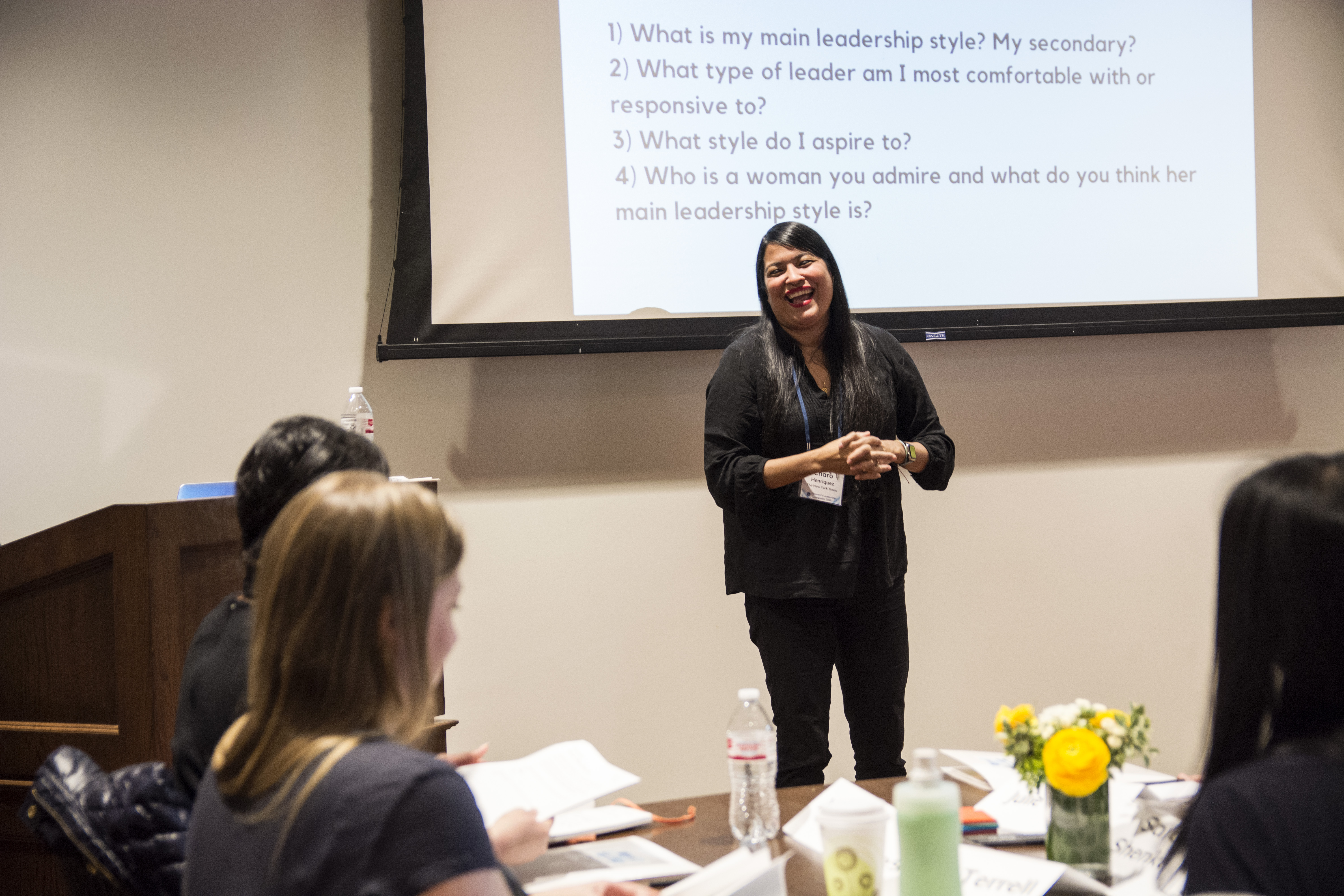 Charo Henríquez of The New York Times speaks at a Women's Leadership Accelerator event.