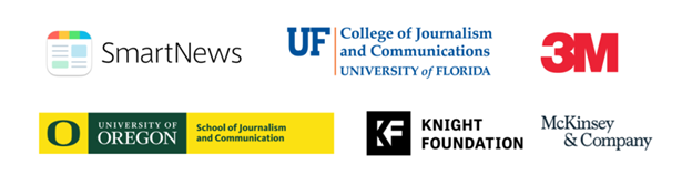 The 2023 Online Journalism Award sponsor logos.