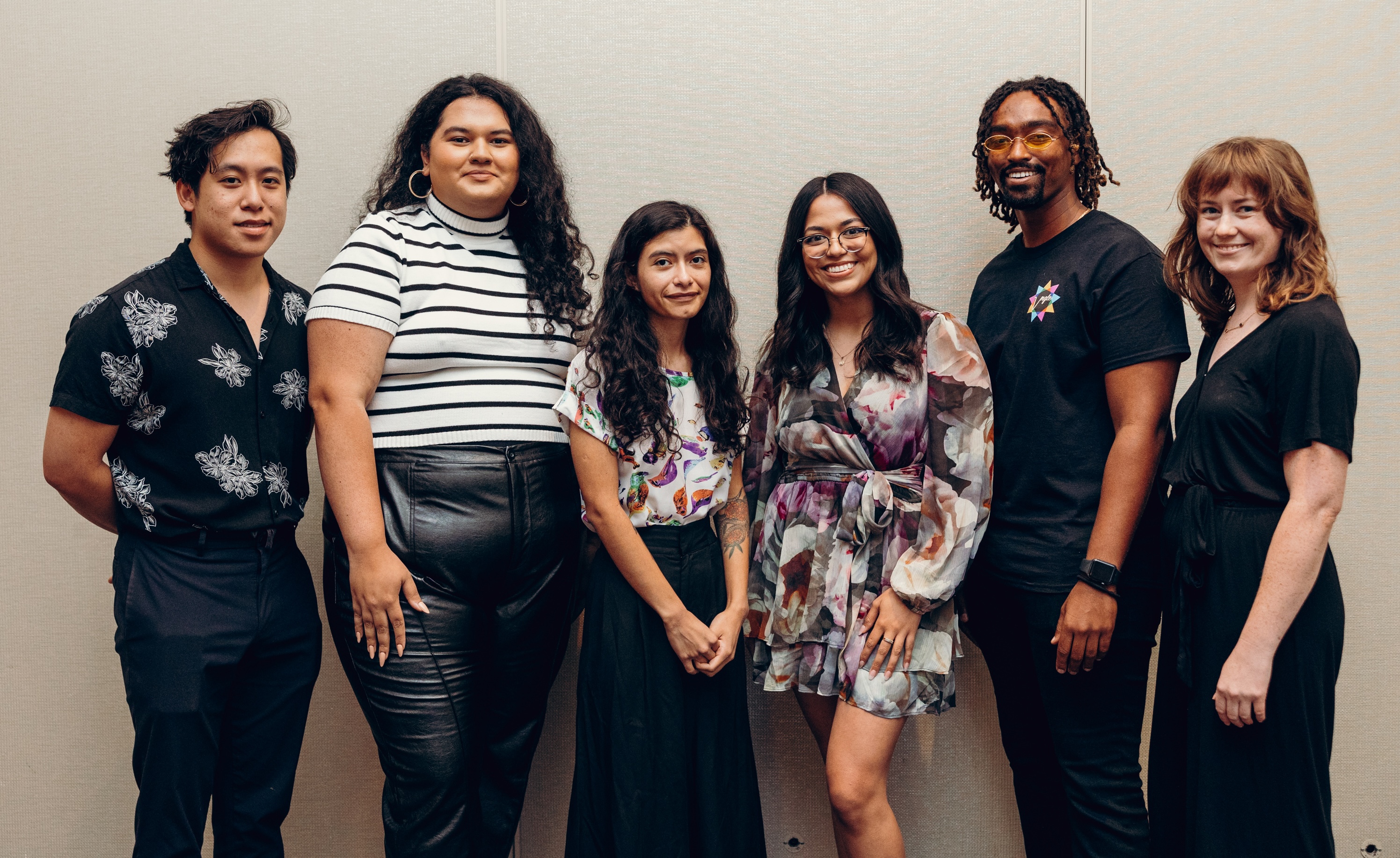 The six members of the 2023 MJ Bear Fellowship camera are standing in a single row for their class photo.